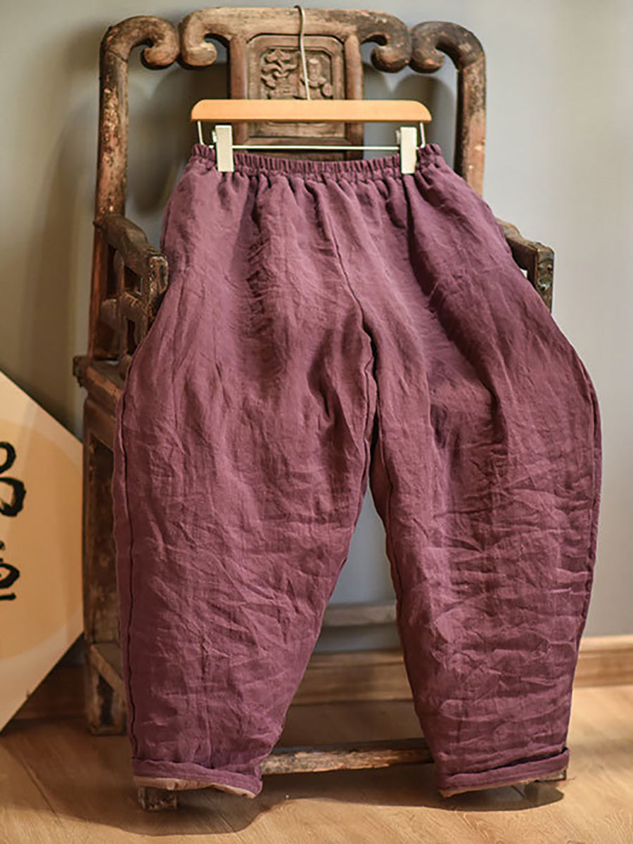 Autumn Rero Linen Padded Harem Pants Ah1053