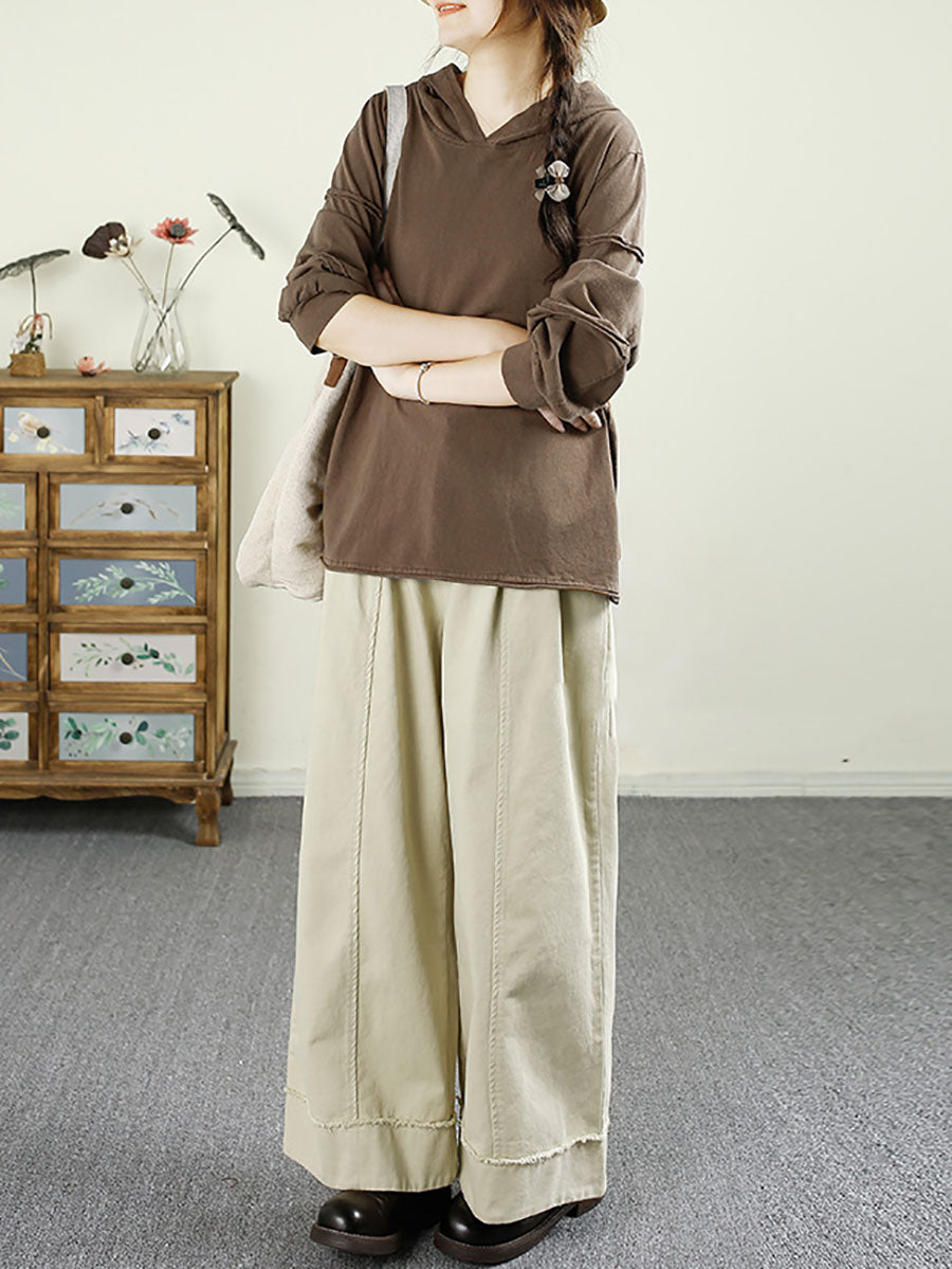 Autumn Spliced Hooded Cotton Sweatshirt Av1011