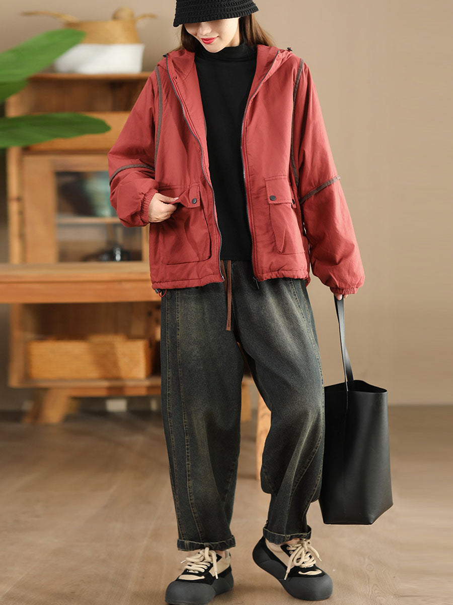 Autumn Retro Spliced Washed Denim Harem Pants Ba1064