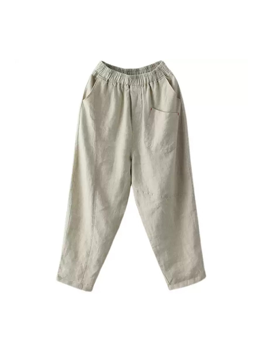 Linen Harem Pants Summer Pure Color