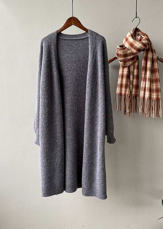 Versatile Camel Cozy Long Knit Cardigans Fall Wd022