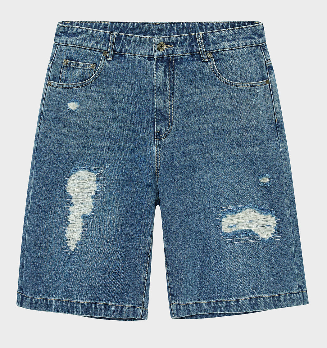 Distressed Patchwork Cropped/short Pants