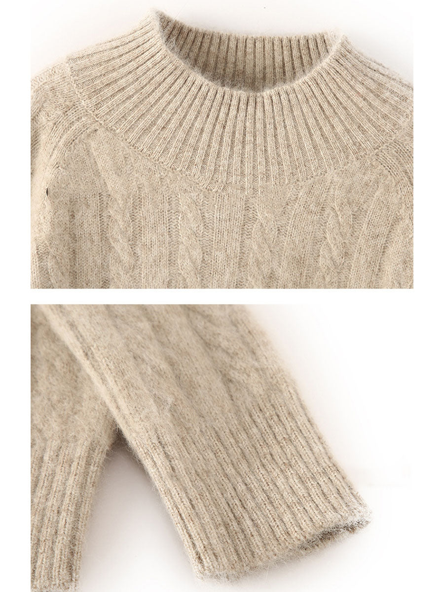 Autumn Half-turtleneck 100%wool Trist Sweater Ba1065