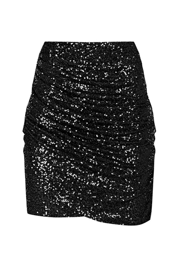Days Sequined Elastic Waist Ruched Mini Skirt