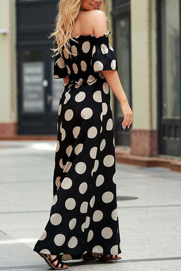 Elastic Temperament Polka Dot Printed Skirt