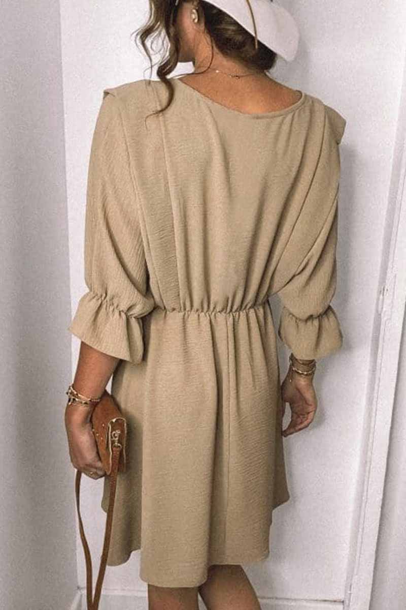 Urban Round Neck Sleeves Mini Dress