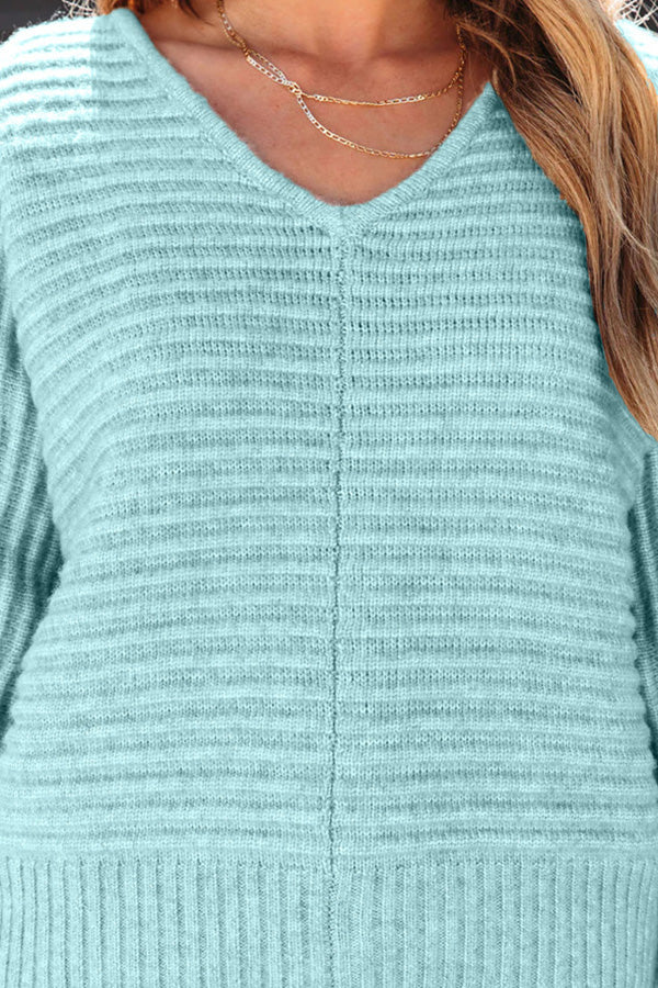 V-neck Pullover Commuting Long-sleeved Sweater Sweater