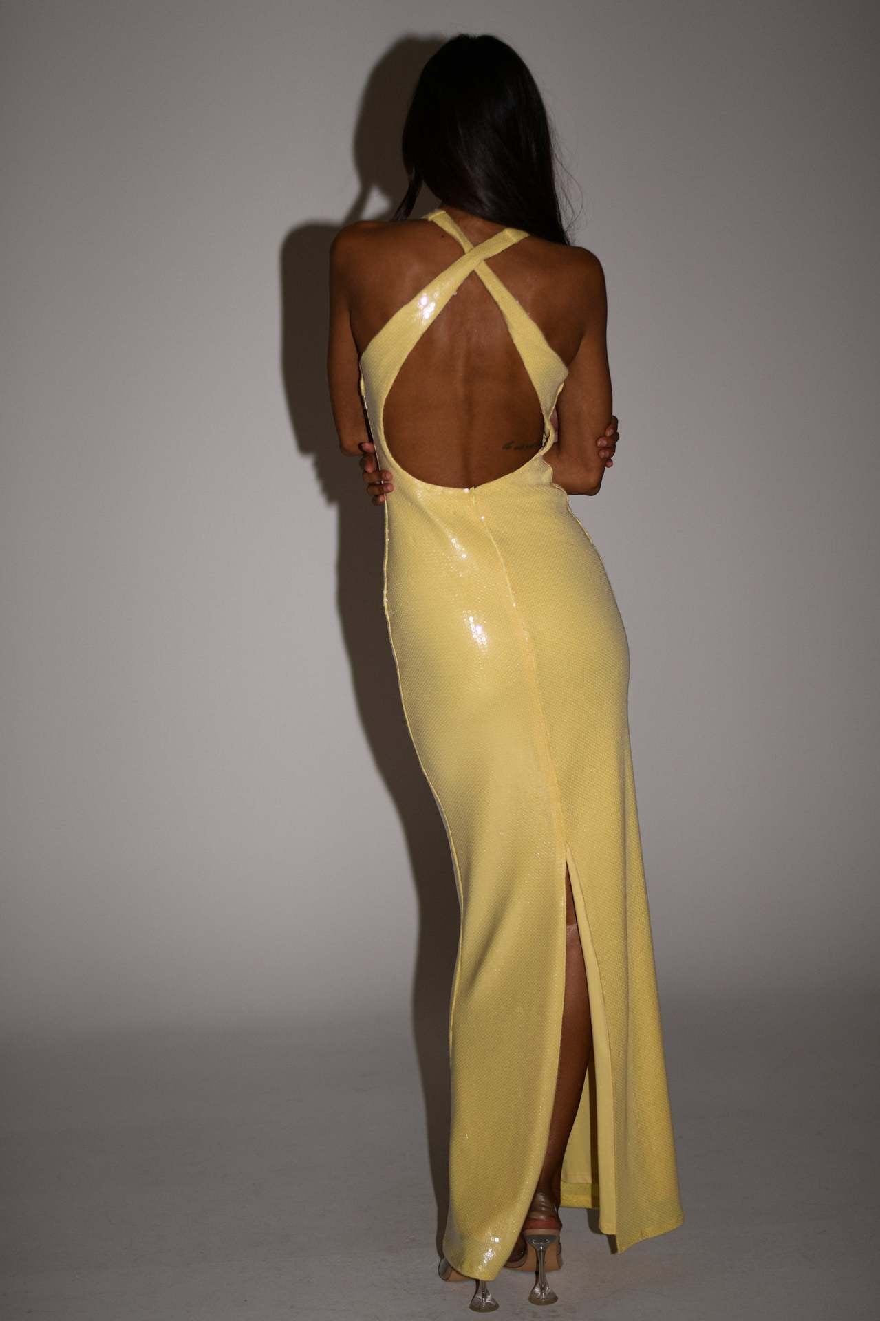 Cut-out Halter High Slit Maxi Dress