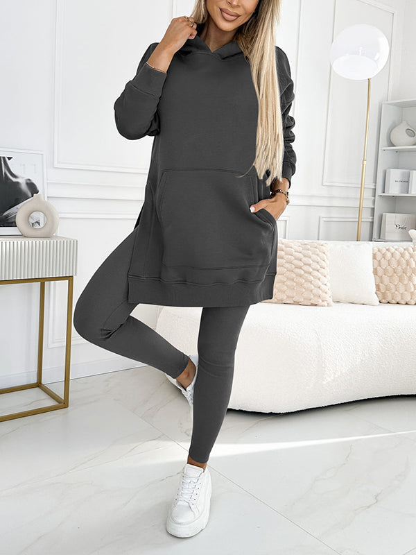 Color Hoodie and Leggings Two-piece Set