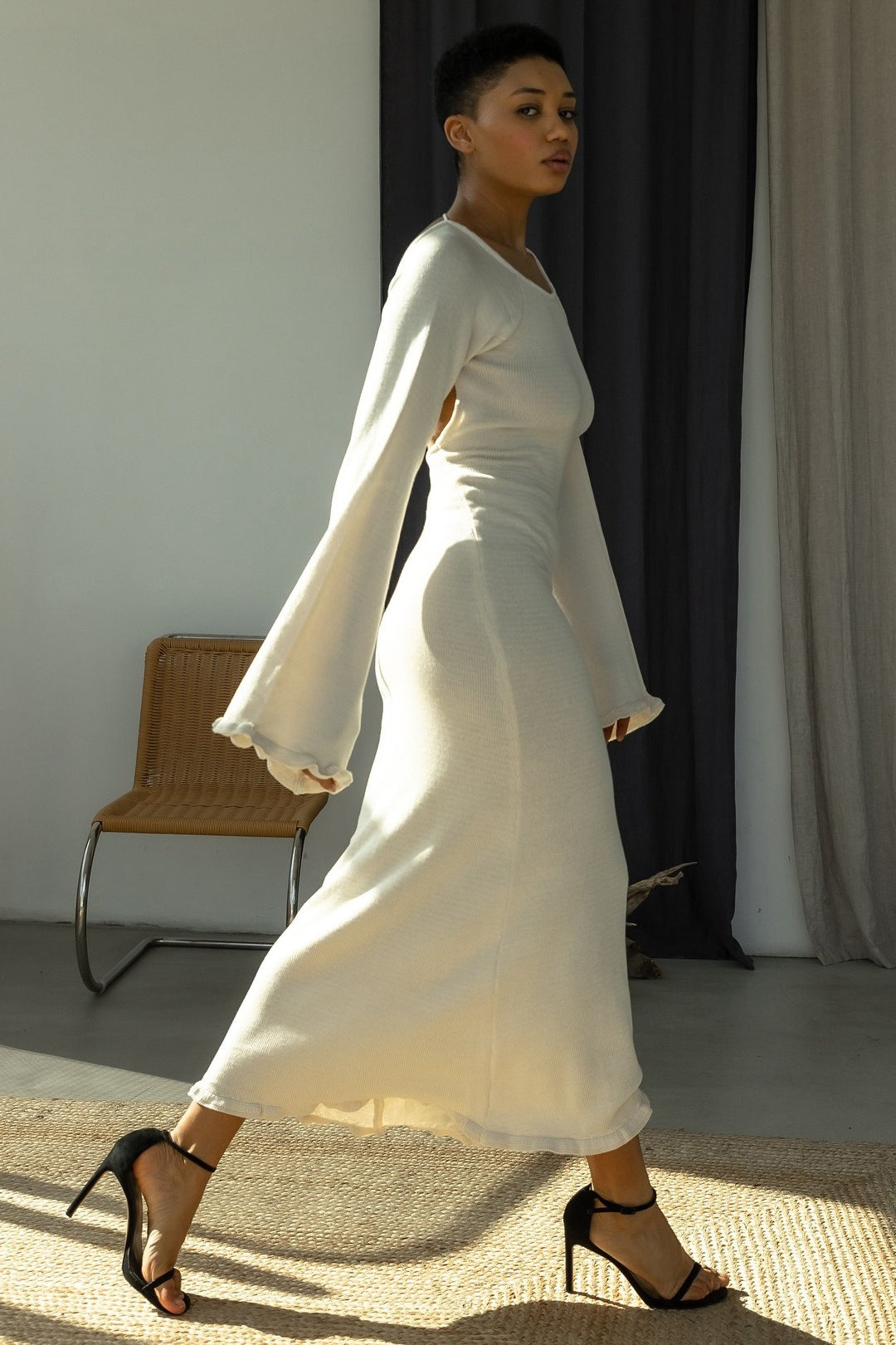 Backless Tie Maxi Sweater Dress