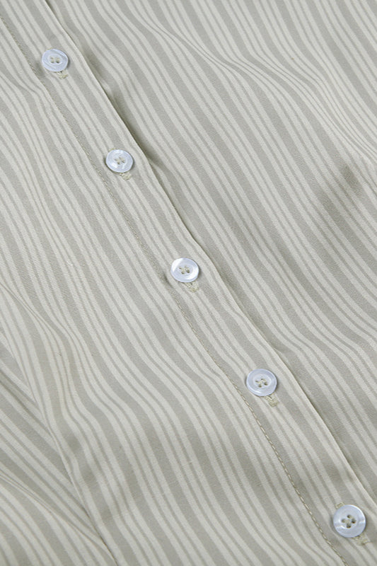 Striped Regular Shoulder Fitted Blouse