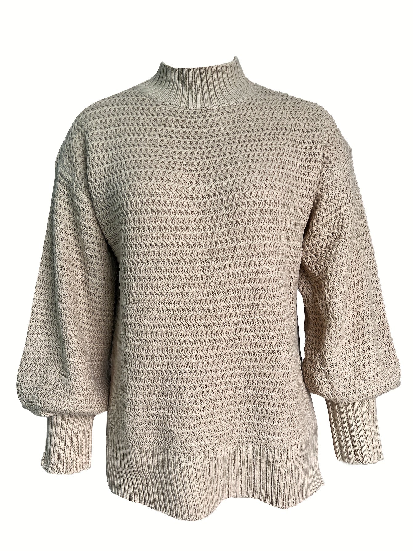 Mock Neck Chunky Knit Sweater Ey8521