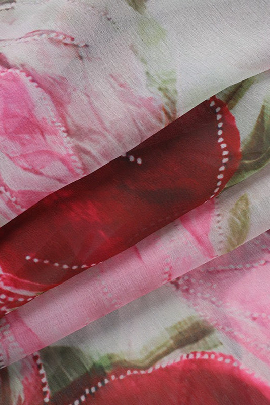Sheer Print Slit Vacation Maxi Dress