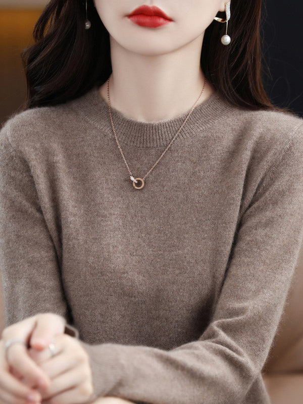 Blue Round-neck Long Sleeve Sweater An1059