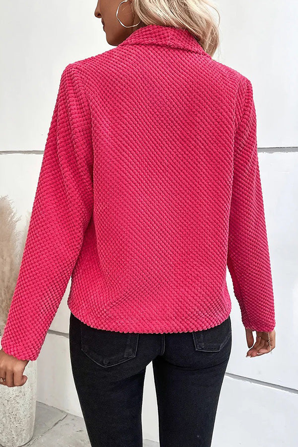 Color Large Lapel Short Long-sleeved Coat