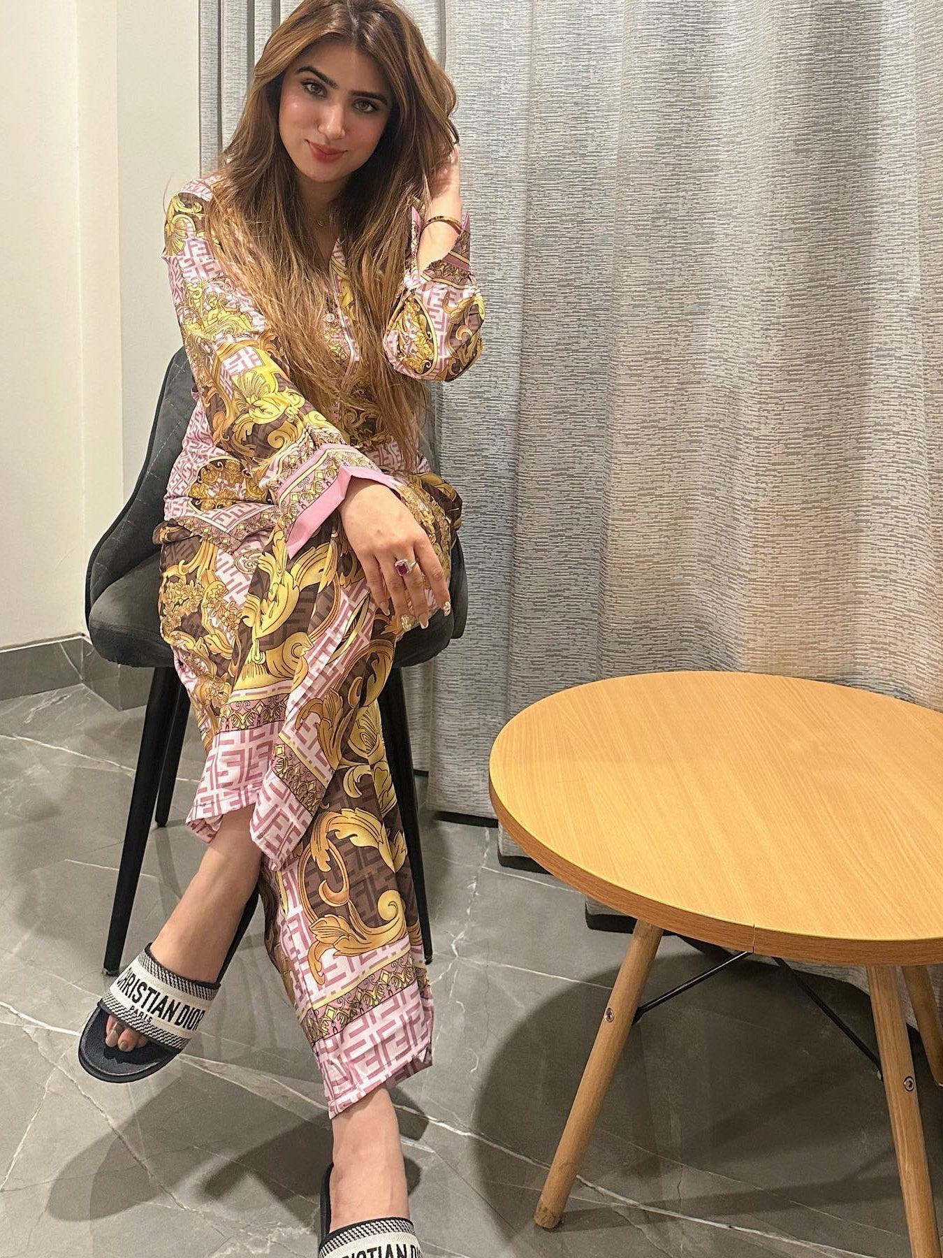 Nf Print Shirt & Pants Coord Set