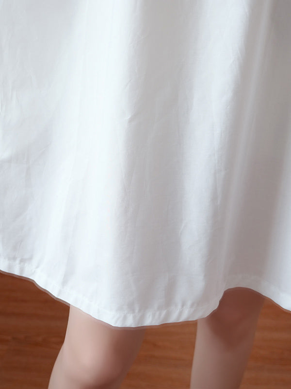 Original Lace Split-side Short Sleeve A-line Mini Dress
