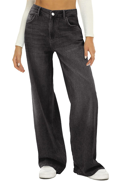 Wide Leg Distressed Denim Pants