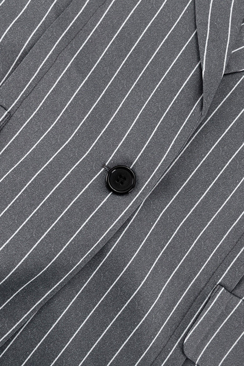 High End Striped Blazer Style Coat