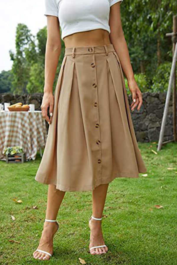 Skirt Shaped Waist Button Princess Dress Skirt