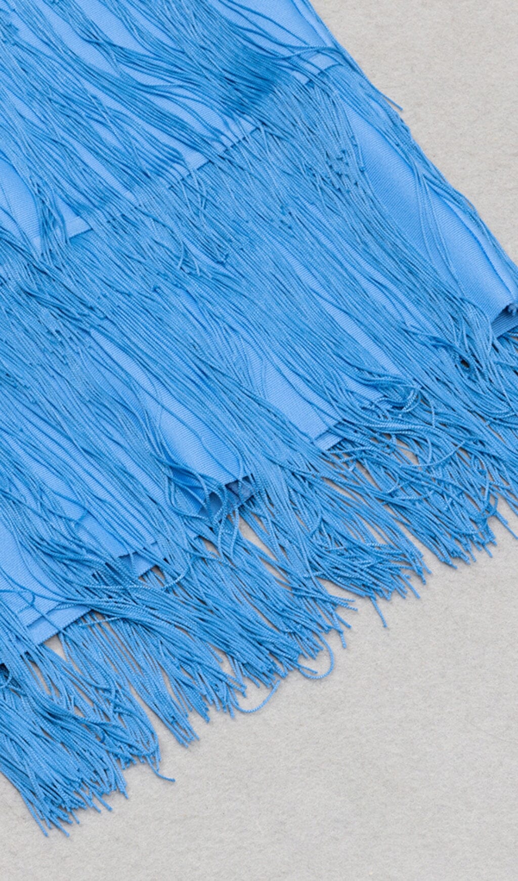 Tassel Halter Banage Midi Dress in Pure Blue