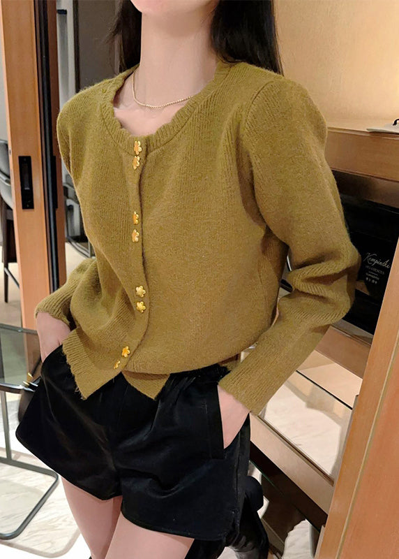 Red O Neck Button Knit Cardigan Coat Fall Qc046