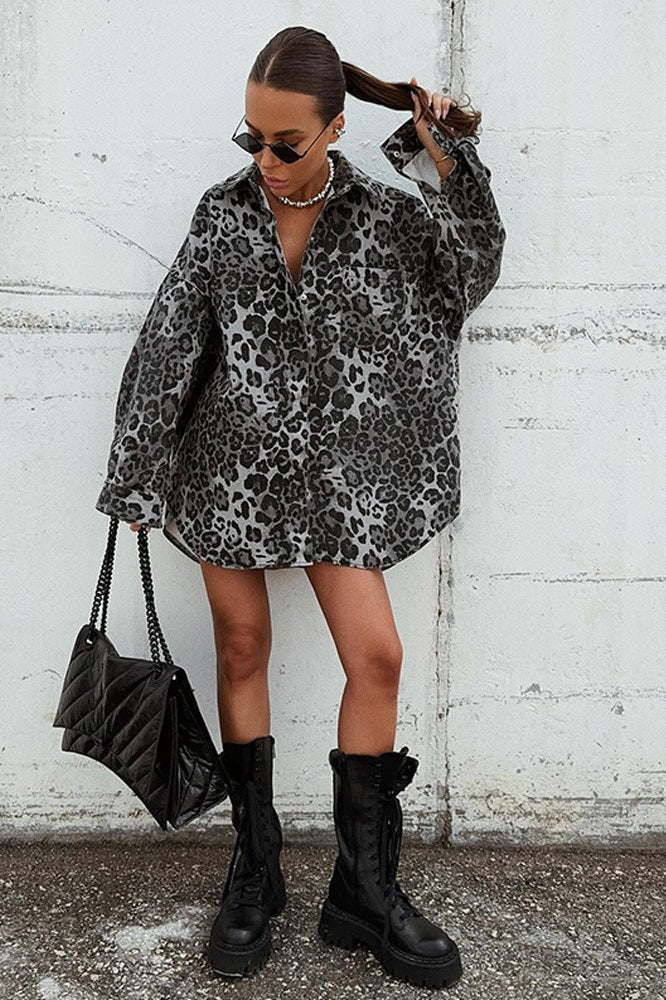 Autumn Leopard Print Blouse