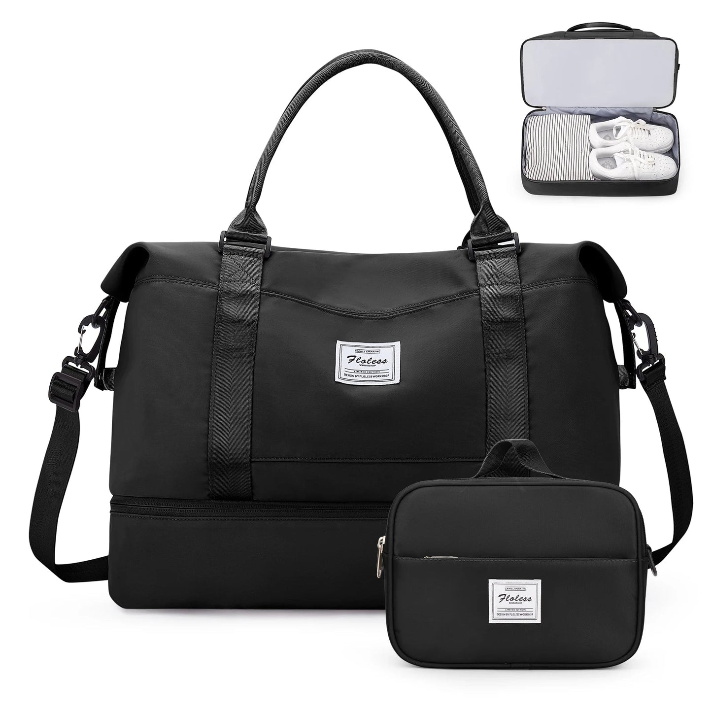 Weekender Bags for Personal Item Travel Bag With Shoes Compartment Overnight Travel Duffel Bag With Toiletry Bag Gym Bag