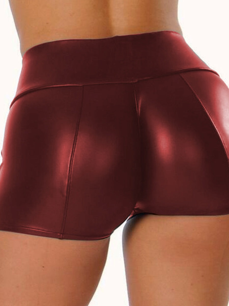 High Waist Faux Leather Shorts Ar50127