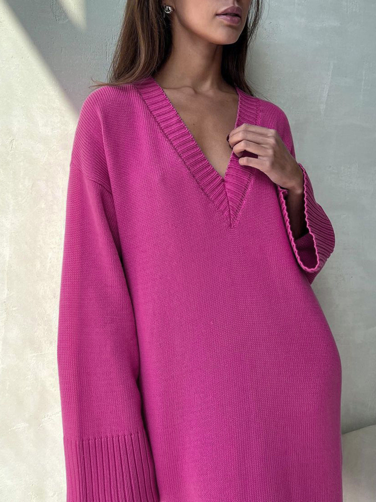Barbiecore Oversized Sweater Dress Fc8514