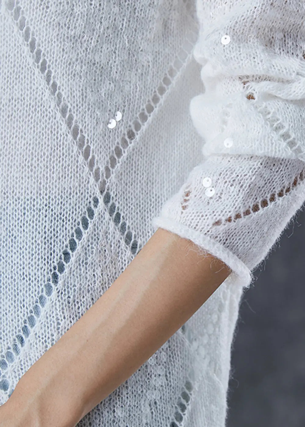 Sequins Hollow Out Knit Sweater Fall
