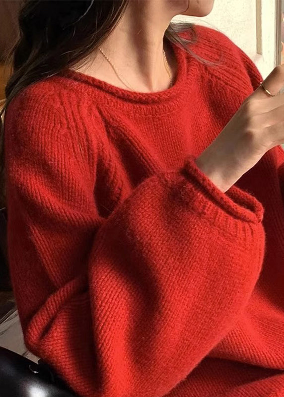 Yellow O Neck Patchwork Cozy Knit Sweaters Long Sleeve Tu044