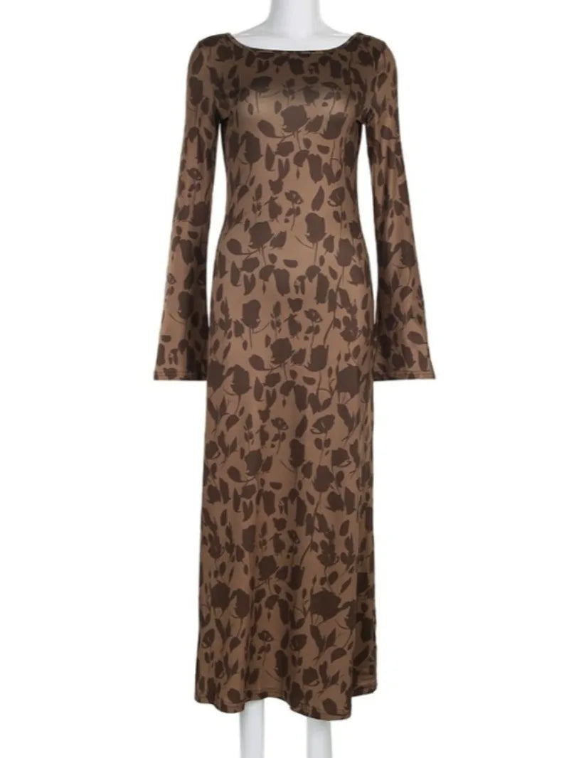 O-neck High Waist Evening Party Maxi Dress