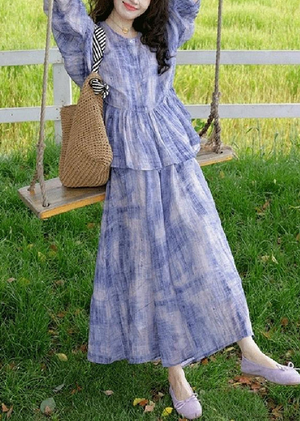 Two Tie Strap Spaghetti Dress and Dye Cardigans Purple