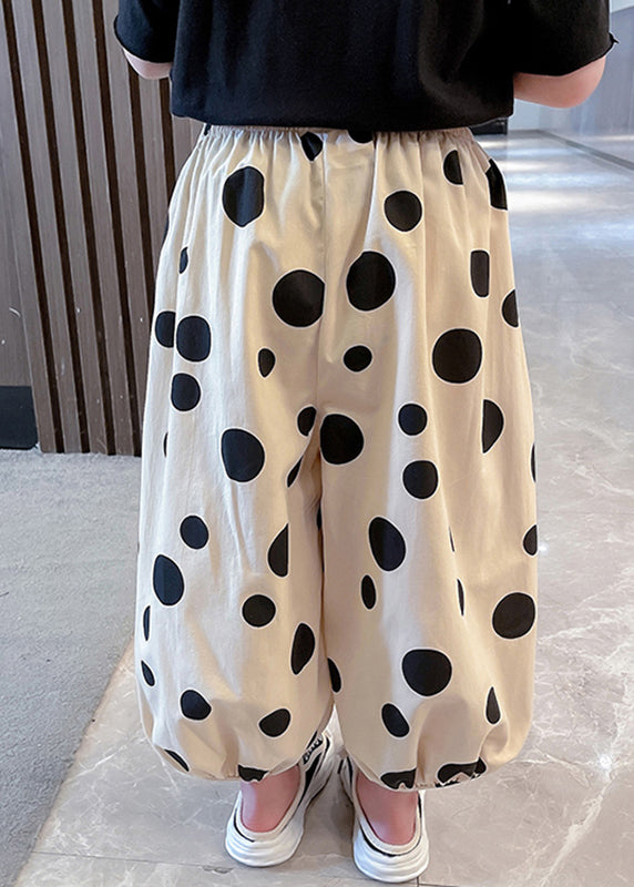 Apricot Dot Pink Kids Lantern Pants Spring Tv007