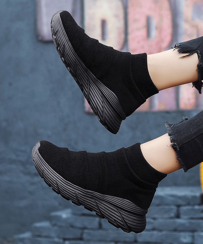 Coffee Splicing Platform Breathable Soft Flat Shoes Te005