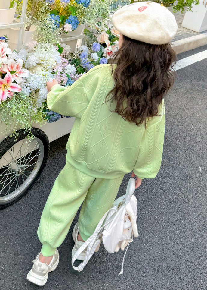 Green Plaid Top and Harem Pants Two Piece Set Clothing Spring Tr036
