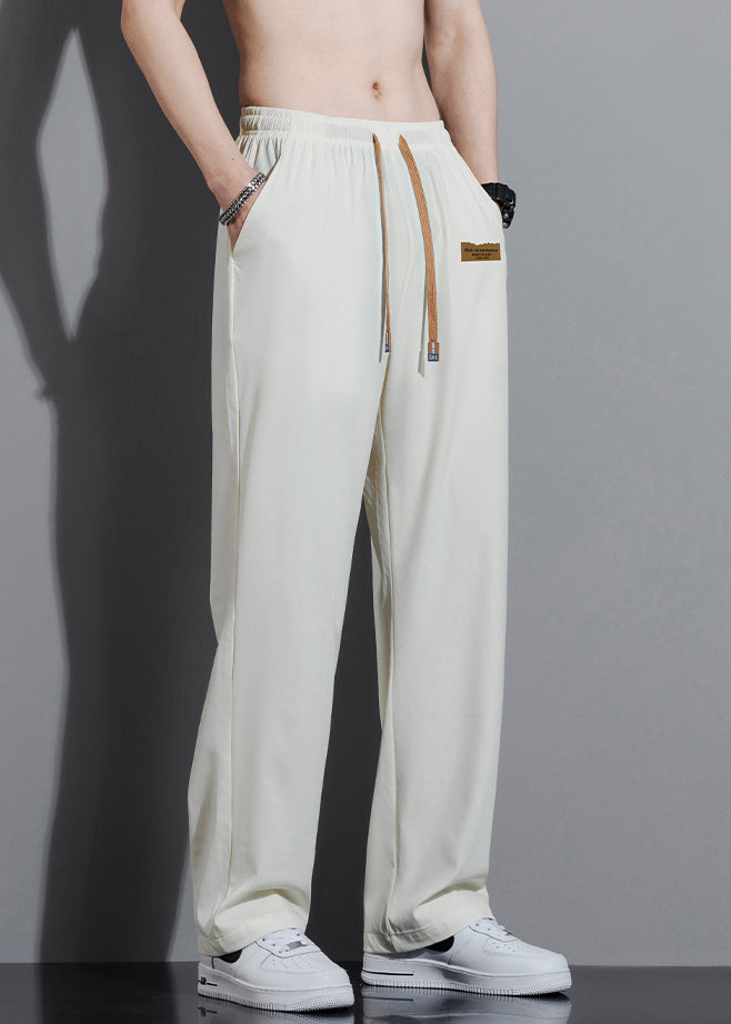 Oversized Cotton Spring Trousers Pants White