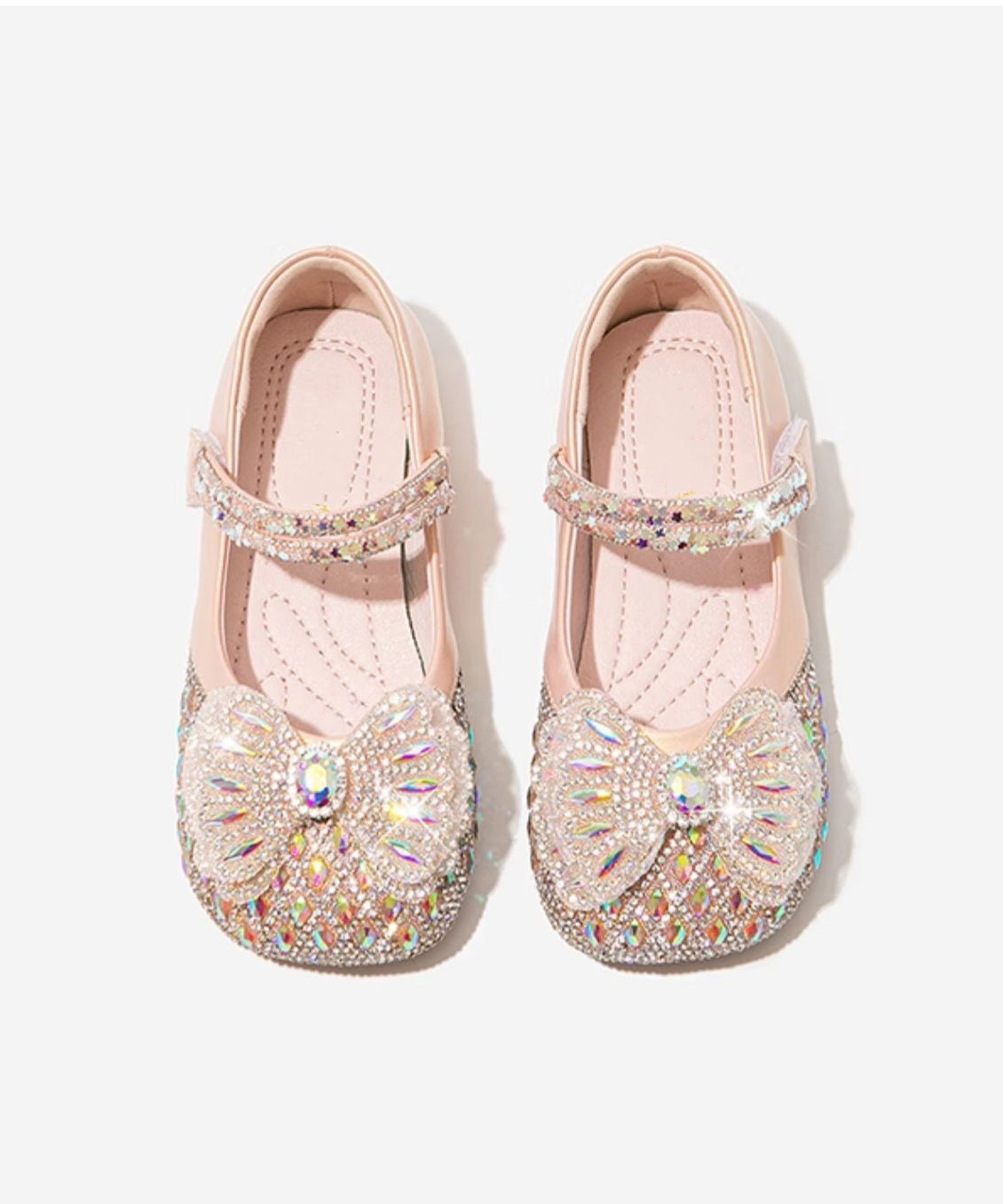 Shoes Zircon Kids Strap Diy Buckle Beige Flat