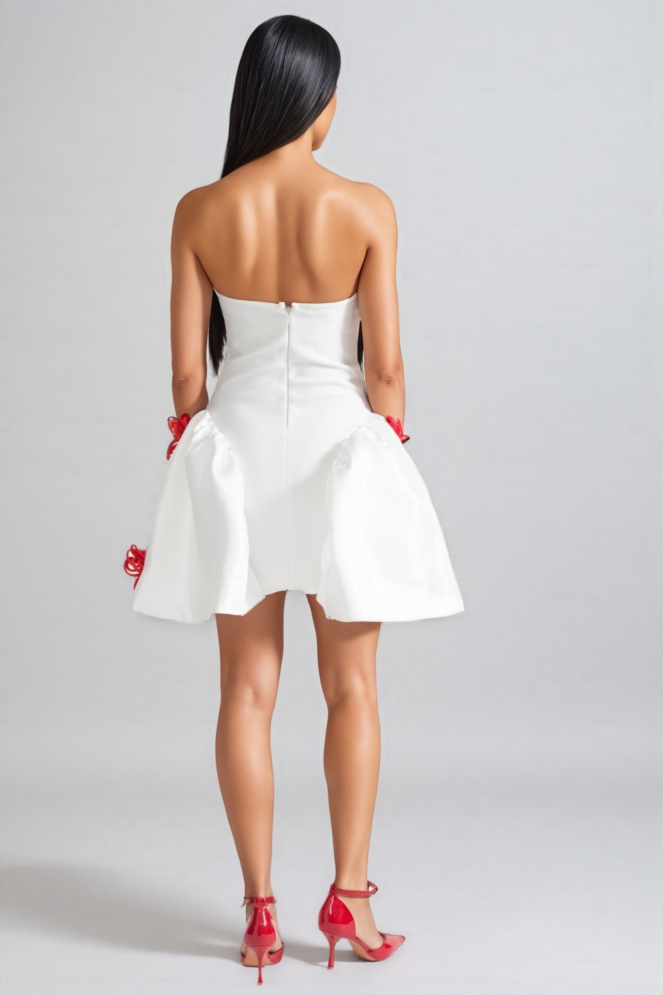 Jaxyn 3d Silver Mini Dress