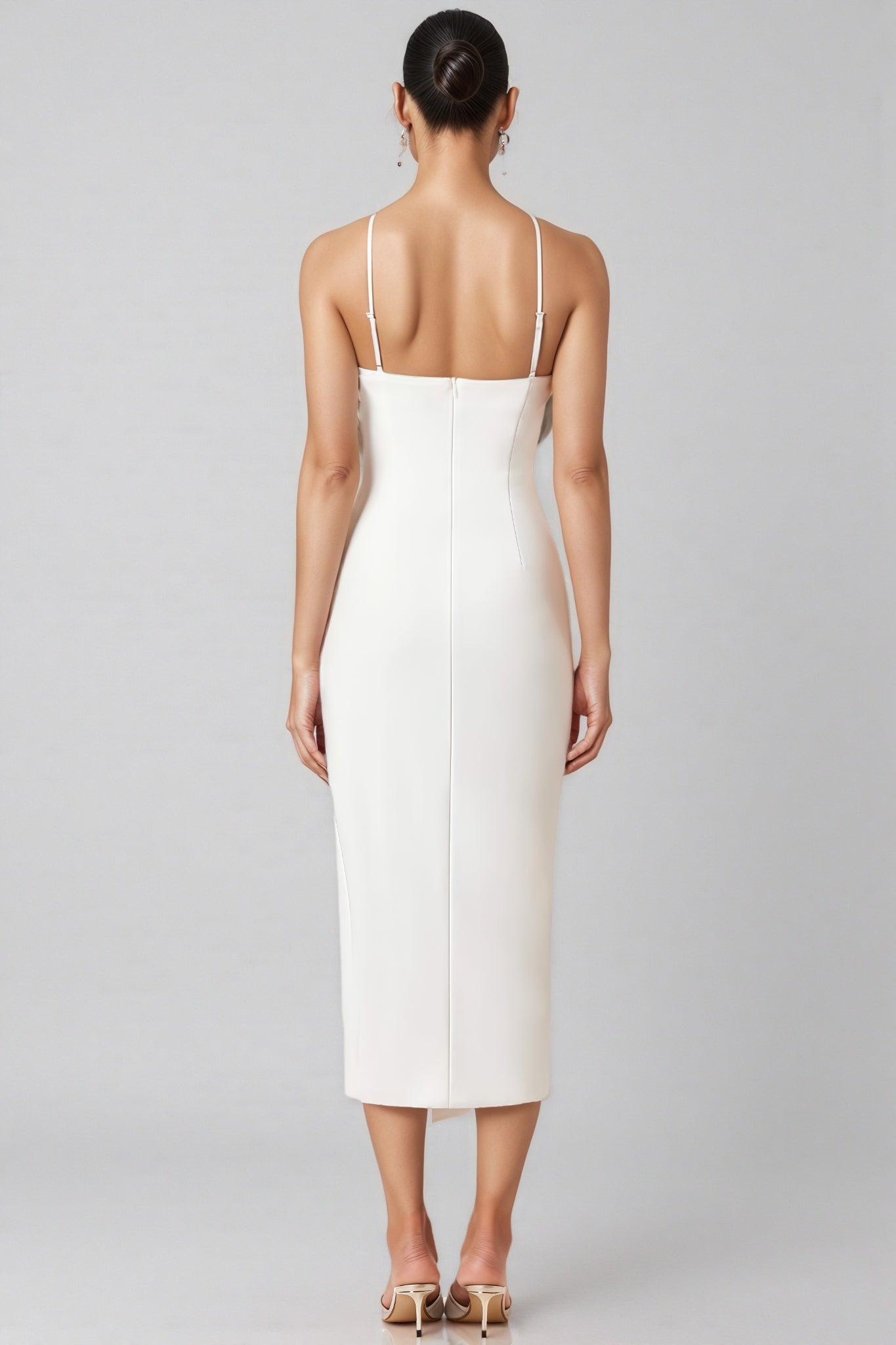 Kaelt White 3d Midi Dress