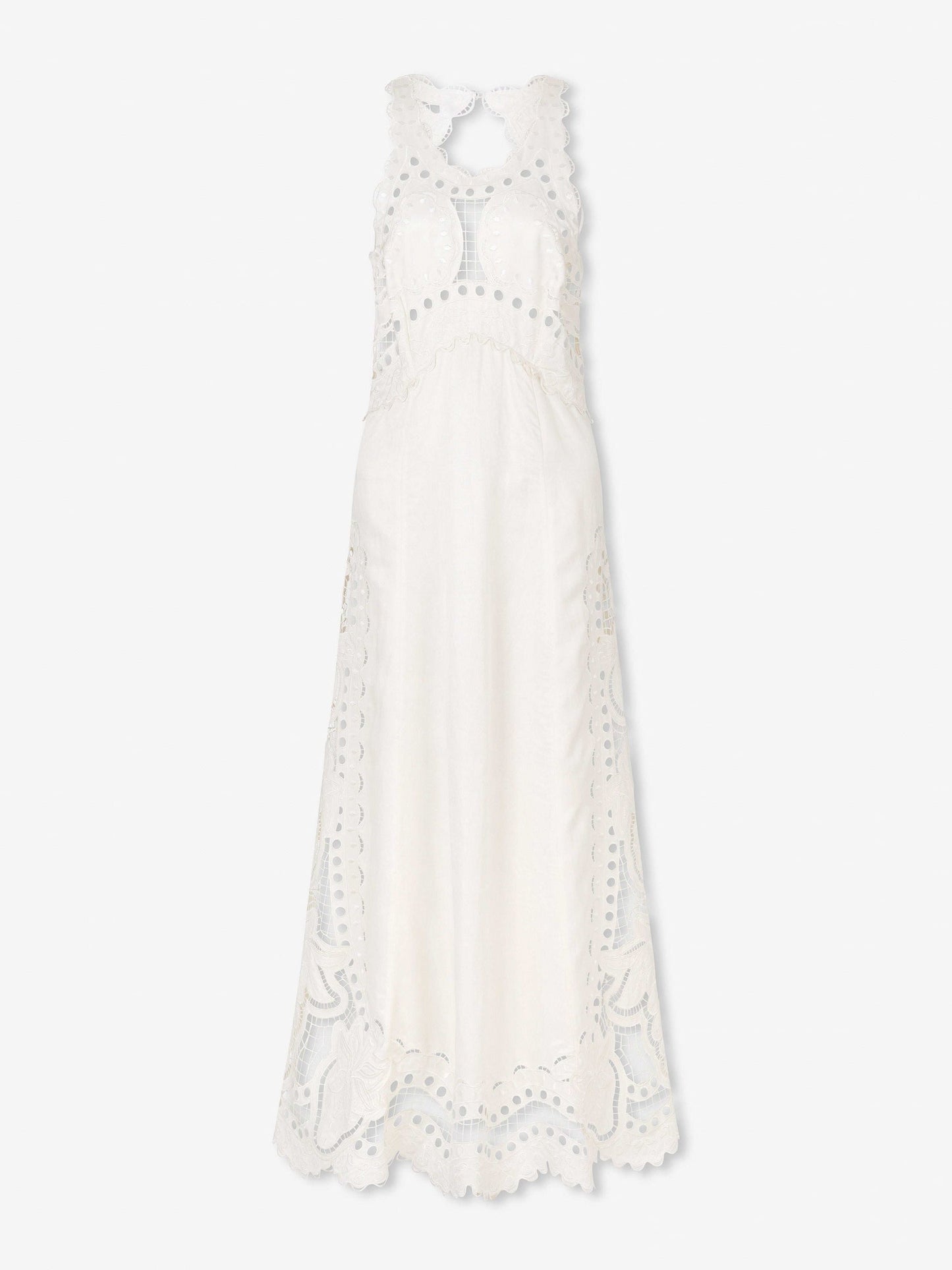 Cut-out Embroidery Maxi Dress