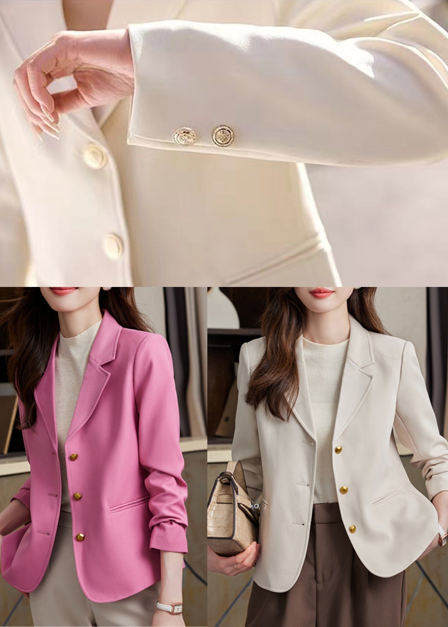 Silm Fit White Metal Buttons Formal Coats Spring Yj032
