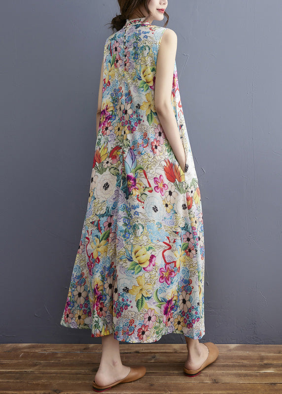 Turtleneck Print Holiday Maxi Dresses Summer Ac2009