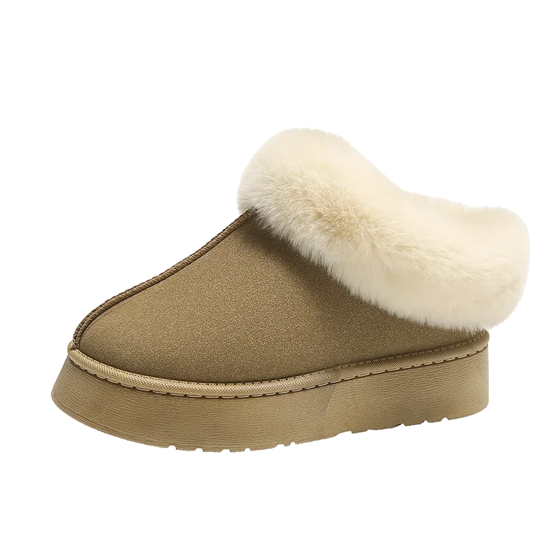 Faux Fur Winter Boots for Non Slip Snow Boots Plush Warm Short Boot Comfortable Warm Platform Shoes