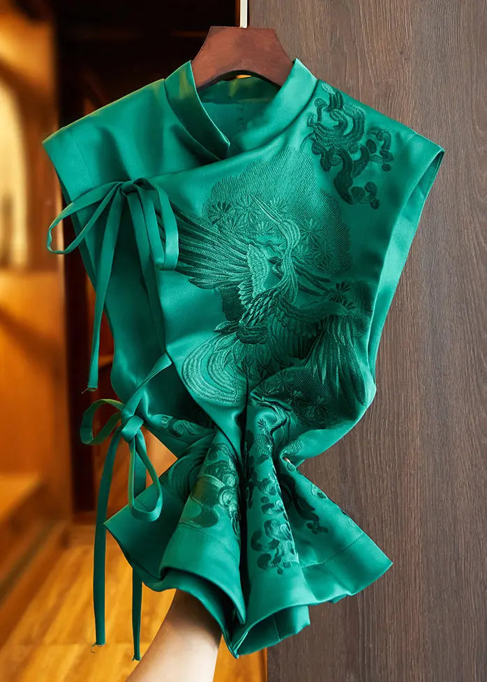 Lace Up Silk Waistcoat Sleeveless