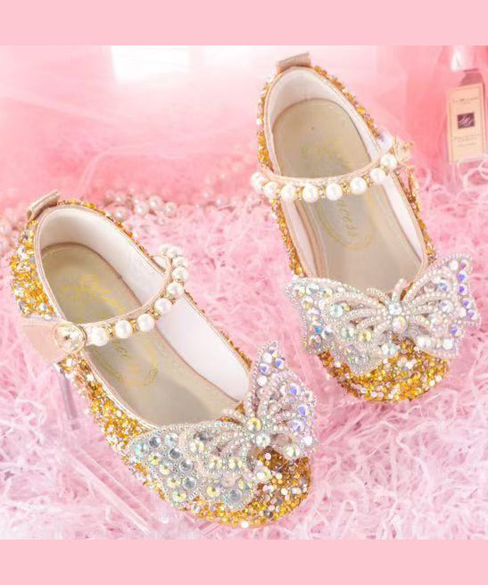 Shoes Strap Girl Nail Buckle Crystal Pink Baby Bead Princess