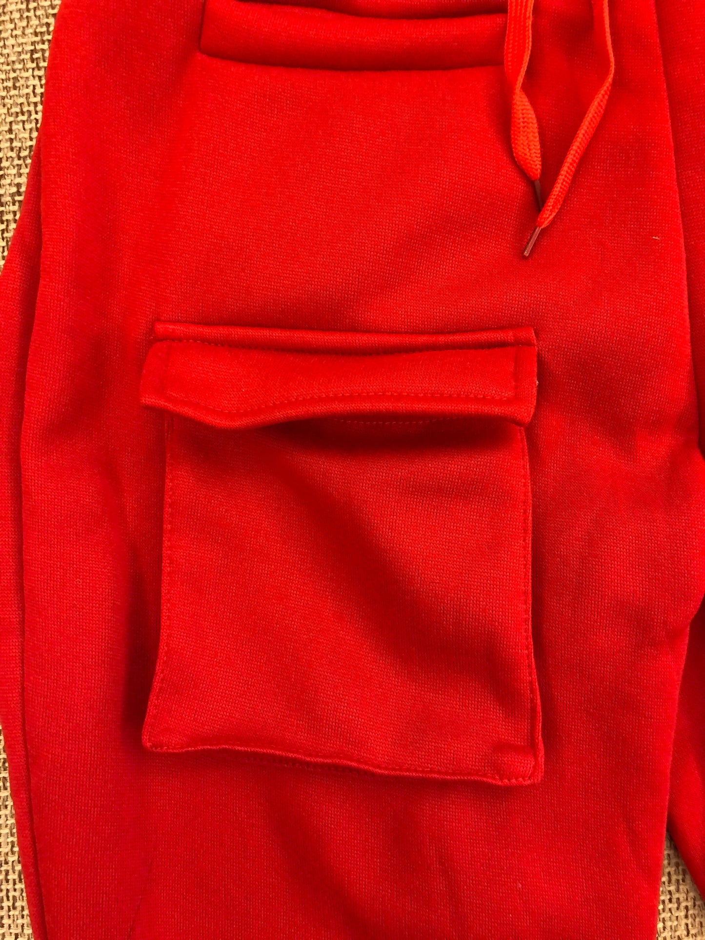 Red Stacked High Waist Tracksuits Joggers Sweatpants