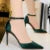 Shoes Green Blue Pumps Office Shoes High Heels Silk Stiletto Heels Sandals 43
