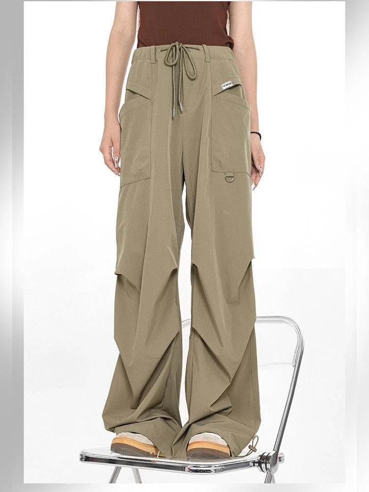 Y2k Japanese Brown Gorpcore Baggy Parachute Sweatpant